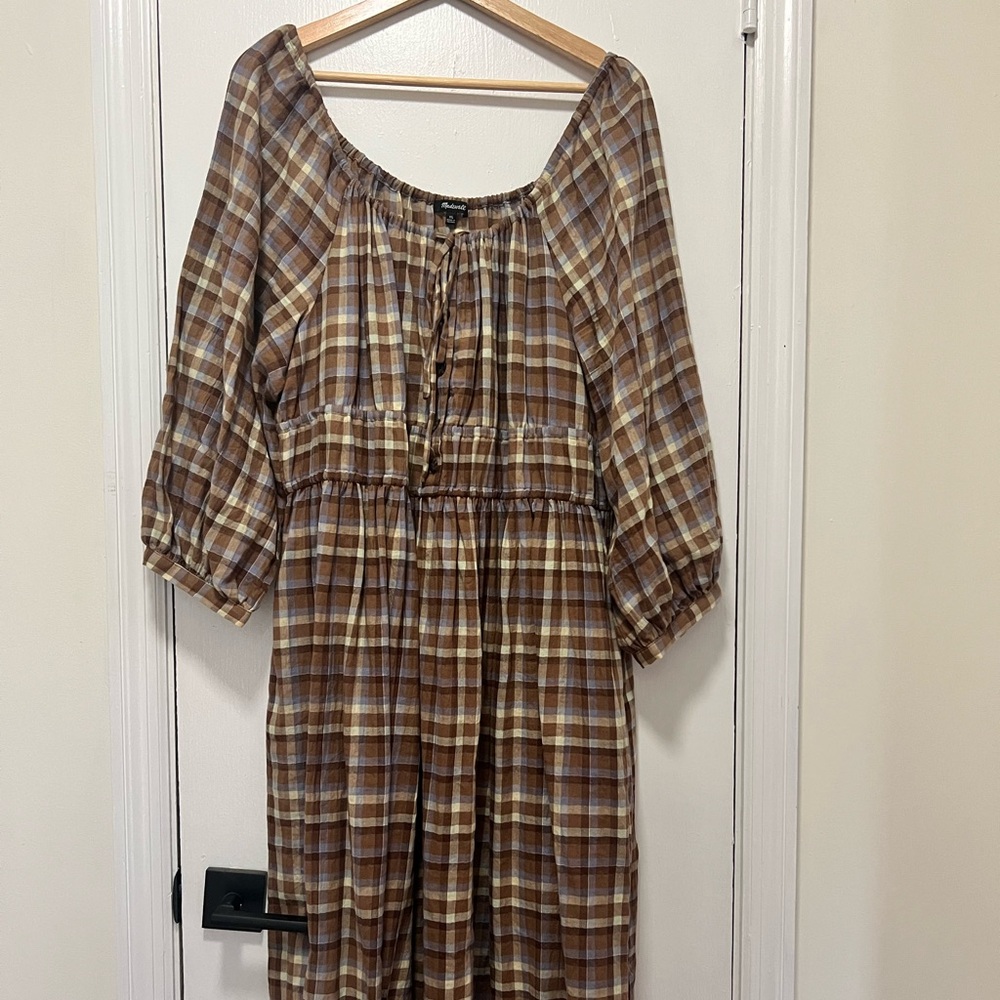 Madewell plaid long sleeve dresss. Size xl.